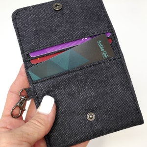 Slim Snap ID Wallet Tela Billfold Llavero Efectivo y Tarjetas Titular hecho a mano Minimalista Regalo Idea Tamaño de bolsillo de viaje