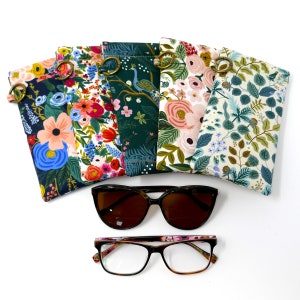 Floral Eyeglasses Case Padded Readers Holder Floral Print Rifle Paper Co Handcrafted Sunglasses Pouch Birthday Gift for Her Fast Shipping