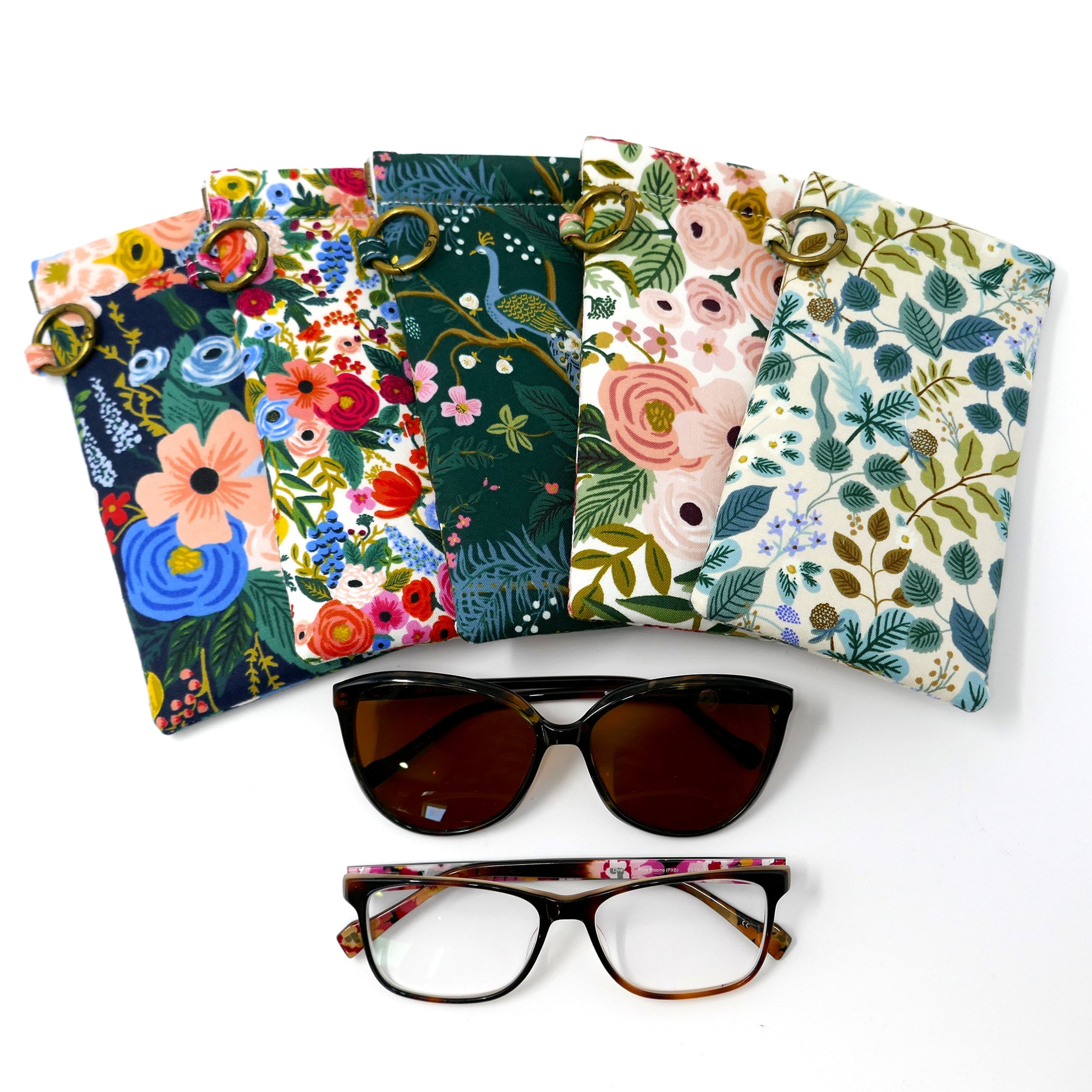Floral Eyeglasses Case Padded Readers Holder Floral Print Rifle Paper Co Handcrafted Sunglasses Pouch Birthday Gift for Her Fast Shipping