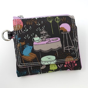Mini billetera erizo, billetera minimalista de animales del bosque, extra en la carrera, billetera de tarjeta de crédito, bolsillo triple, listo para enviar