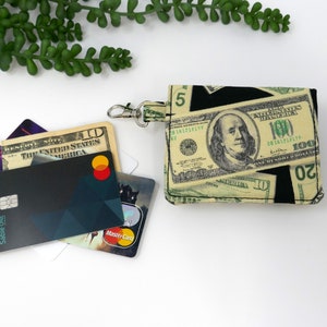 Geld-Kreditkarten-Geldbörse Benjamin Franklin Mini Snap Billfold Kleines Taschenbuch Minimalistisches Geld Unisex-Schlüsselanhänger