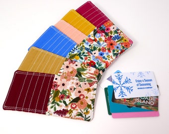 Floral Credit Card Holder, Rifle Paper Co, 6-Slot Card Insert, Wallet Purse Wristlet, Loyalty Gift Isurance Cards, Petite Garden Party