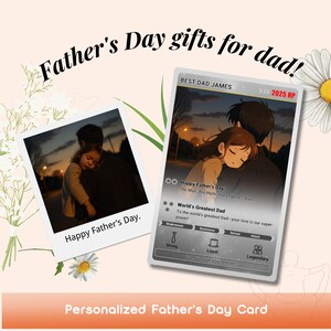 Cadeau pour la fête des pères Carte cadeau photo personnalisée pour papa Carte de fête des pères Cadeaux pour papa Meilleur papa de tous les temps Carte portefeuille Carte personnalisée pour papa