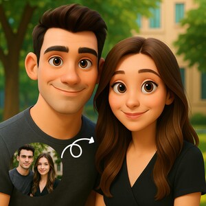 Custom Pixar-Style Cartoon Portrait | Couple, Family, Pet Gift  | Cartoon Portrait Animation| Digital Pixar Art | Custom Cartoon