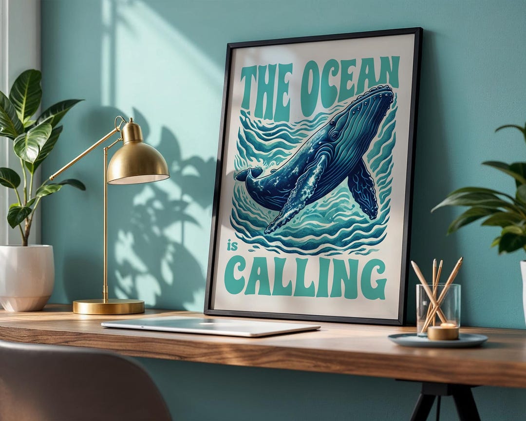 The Ocean is Calling | Whale | Wall | Art | Printable | Digital ...