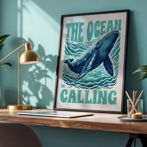 Der Ozean ruft | Wal | Wand | Kunst | Druckbar | Digital | Herunterladen