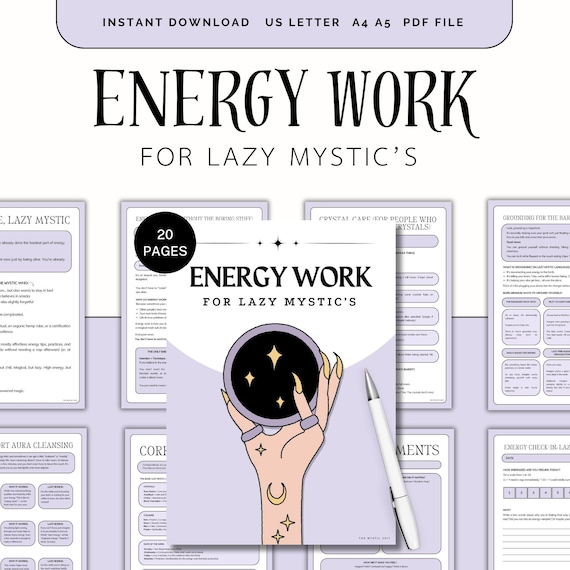 Energy Work Printable, Grimoire Pages, Energy Healing, Protection, Cleansing, Witchcraft,  Spiritual Workbook for Beginners, Book Of Shadows