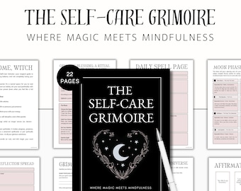 Witchy Self-Care Planner, Tarot Journal, Grimoire, Monthly Moon Phases, Witchcraft, Easy Spells, Sabbats, Manifestation, Rituals, spiritual