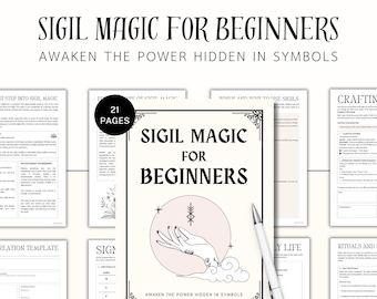 Sigil Magic Guide & Worksheets, Grimoire Pages, Book of Shadows, Sigil Printable Pages, Witchcraft, Wicca, Rituals, Pagan, Numerology, PDF