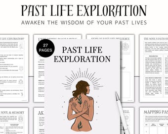 Past Life Exploration Journal, Spiritual Self-Discovery, Akashic Records, Dreamwork, Past Life Regression & Reflection, Tarot Spreads, PDF