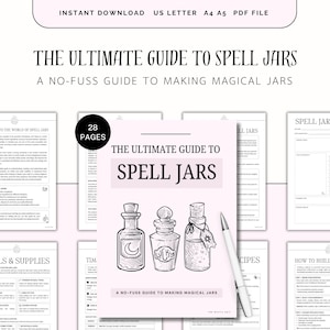 Zauberglas-Anleitung, Zauberglas-Rezepte, Grimoire-Seiten, Zauberglas-Kit, Liebe, Schutz, Heilung, spirituelles Wachstum, Wicca-Hexerei, Rituale
