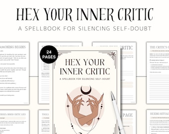 Inner critic workbook, Negative self-talk, Witchy Journal, Spellbook, Shadow Work, Personal Growth, Confidence, Healing, Inner Child, PDF