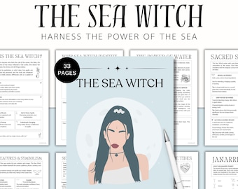 Sea Witch Grimoire, Sea Witchcraft, Ocean Magic Spells & Rituals, Water Magic, Book of Shadows Pages, Storm Magic, Mermaid Runes, Sirens