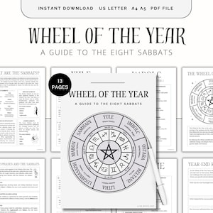 Wheel of the Year Guidebook, Wiccan Pagan Sabbat Planner, Spiritual Calendar & Seasonal Rituals, Grimoire, BOS, Correspondences, Spellbook