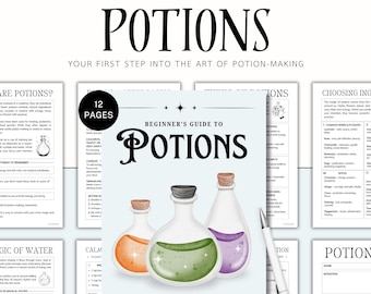 Beginnersgids voor drankjes, boek der schaduwen, elixers, recepten, wiccamagie, heks voor beginners, kruidendrankjes, grimoirepagina's, Cottagecore
