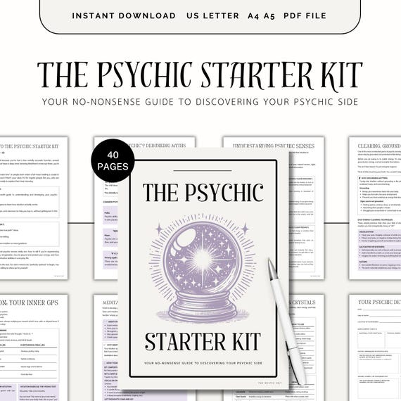 Guide to Psychic Witchcraft, Energy Work, Mediumship, Intuition, Tarot, Spiritual Awakening, Meditation, Psychic Development, Grimoire, PDF