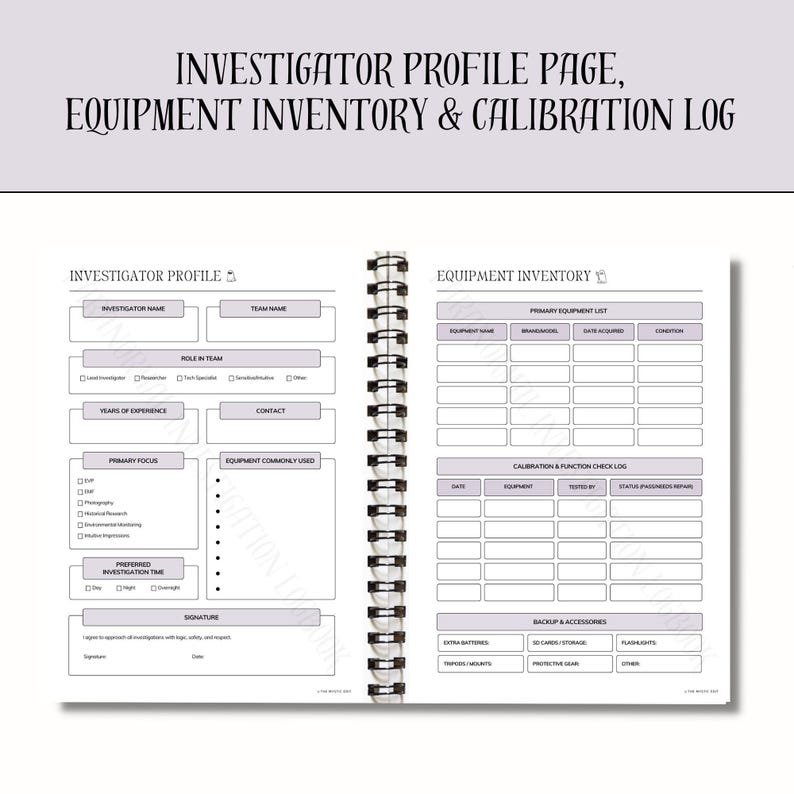 Paranormal Investigation Printable Journal, Ghost Hunting, Ghost ...