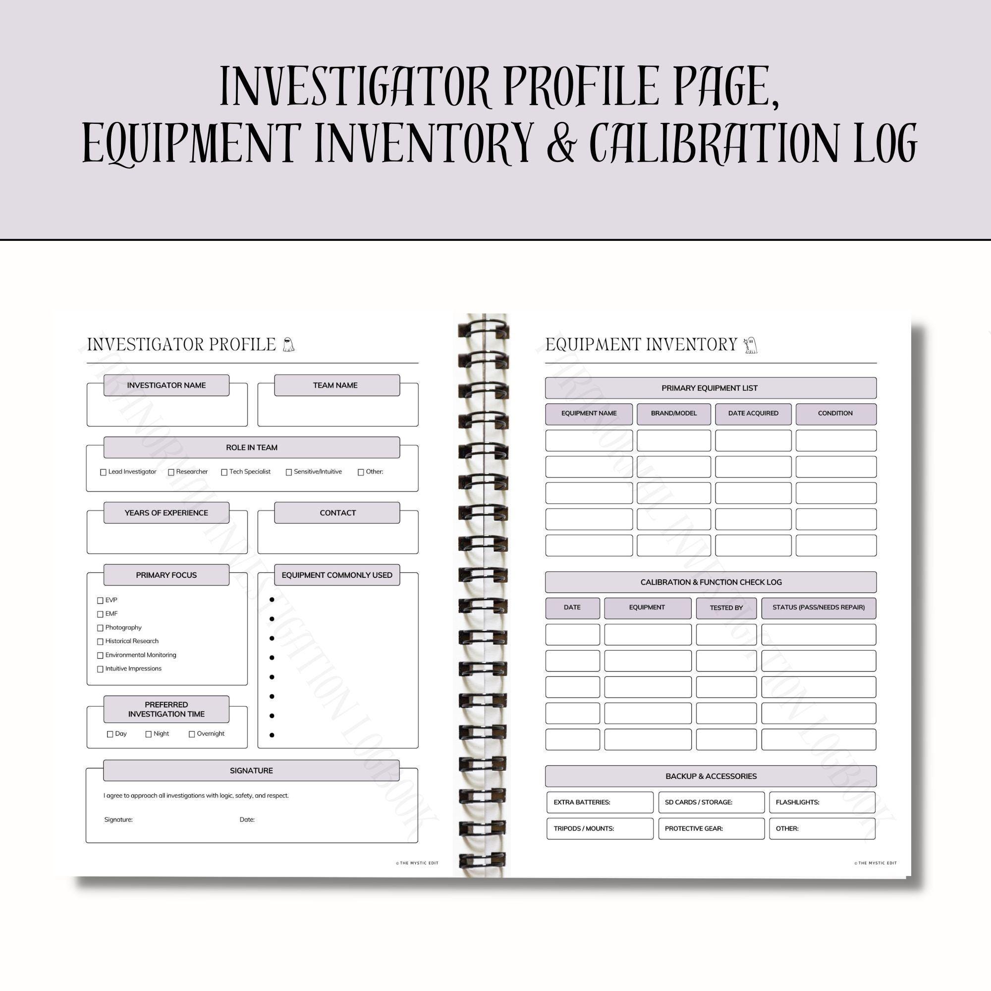 Paranormal Investigation Printable Journal, Ghost Hunting, Ghost ...