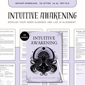 Intuition Guide, Spiritual Journal, Personal Development, Intuition Workbook, Inner Growth, Book Of Shadows, Grimoire, Psychic, Tarot, PDF