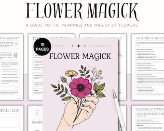 Flower Magick, Green Witch Grimoire, Herbal Magick, Herbology, Book of Shadows, Wicca Pagan, Mystical Flowers, Botanical, Plant Spells, PDF