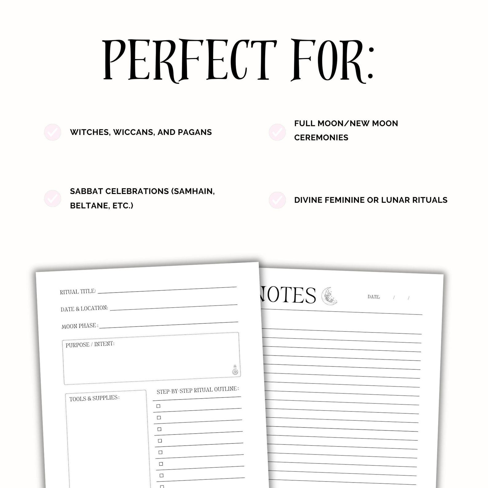 Ritual Template, Witchcraft Basics, Grimoire Pages, Sabbat Tracker ...