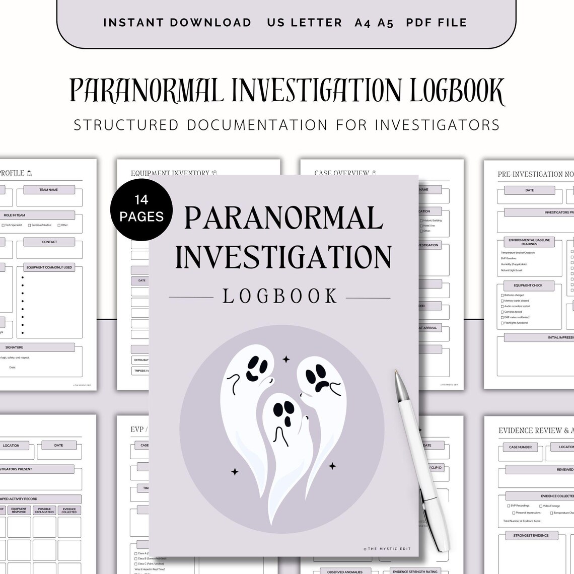 Paranormal Investigation Printable Journal, Ghost Hunting, Ghost ...