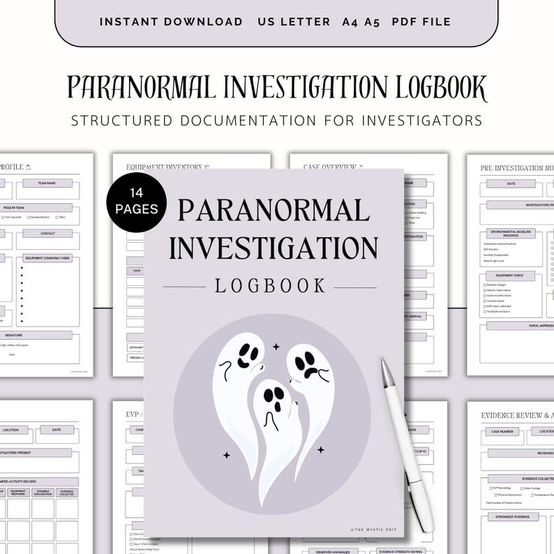 Paranormal Investigation Printable Journal, Ghost Hunting, Ghost ...