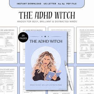 Quaderno di lavoro per streghe con ADHD, Diario di stregoneria neurodivergente, Quaderno di lavoro per disfunzioni esecutive, Agenda per ADHD, Magia della dopamina, Grimorio, PDF