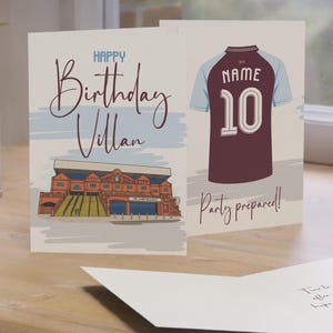 Personalized Aston Villa Birthday Card: Football Fan Gift (Digital Download)