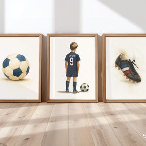 Personalized Paris Soccer Prints: Boys Room Decor (Digital Download, Set of 3