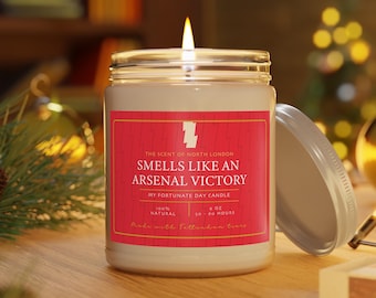 Arsenal Scented Candle: Soccer Fan Gift, Game Day Decor