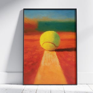 Tennis Wall Art Printable Clay Court Poster for Game Room or Sports Decor Impressionist Style Gift for Tennis Lovers Digital Download