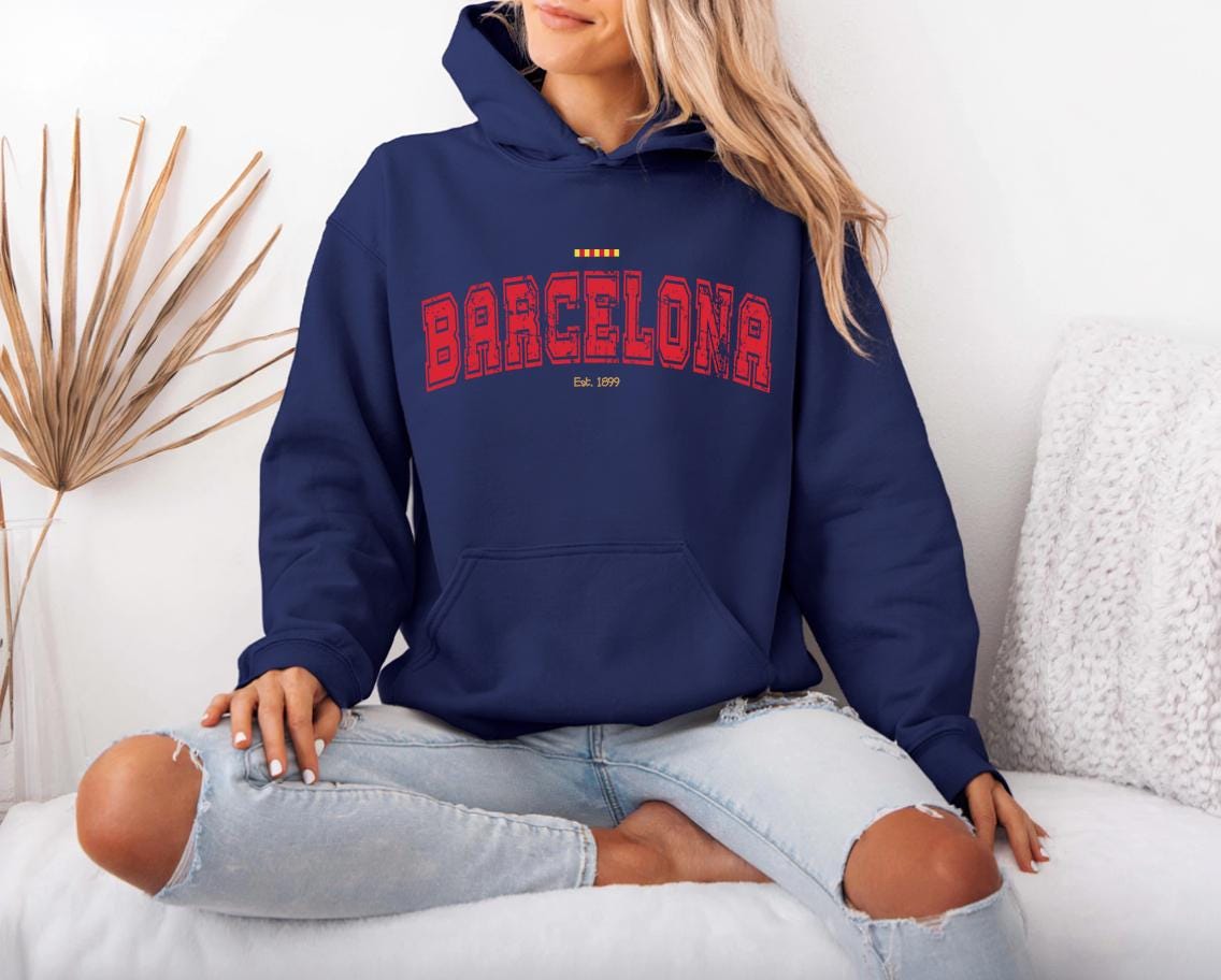 Sweat Vintage FC Barcelone - Bleu Marine - Taille S - Années 90/00