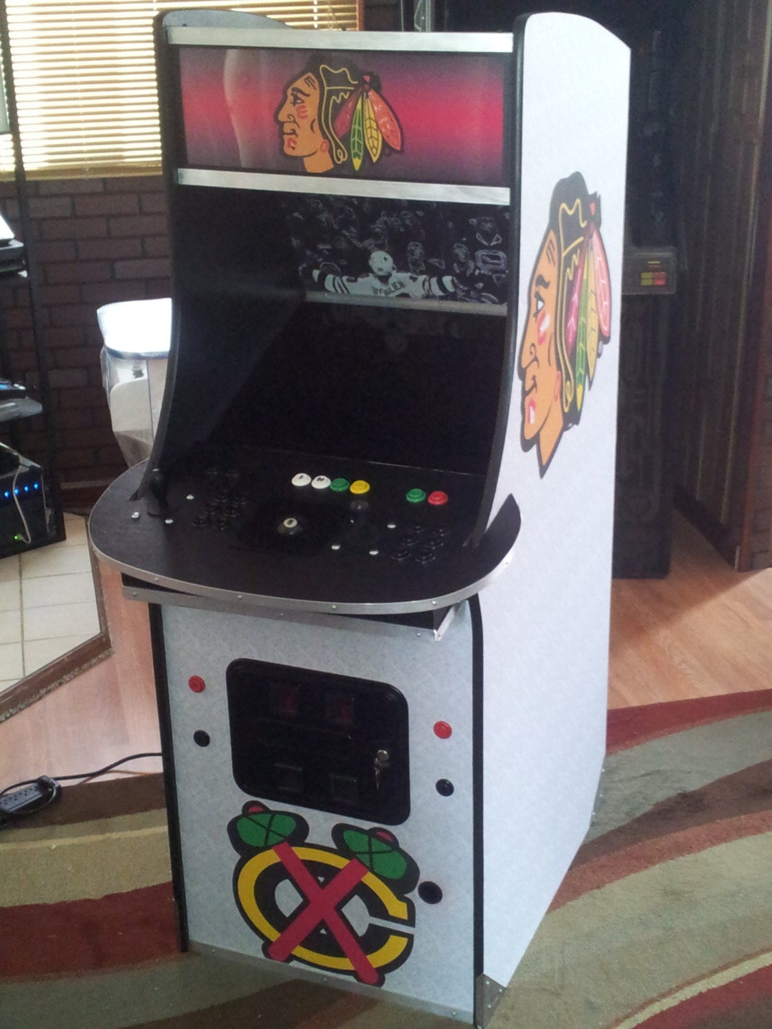 Stand up Multicade Arcade Game Machines, in Chicago Blackhawks Style