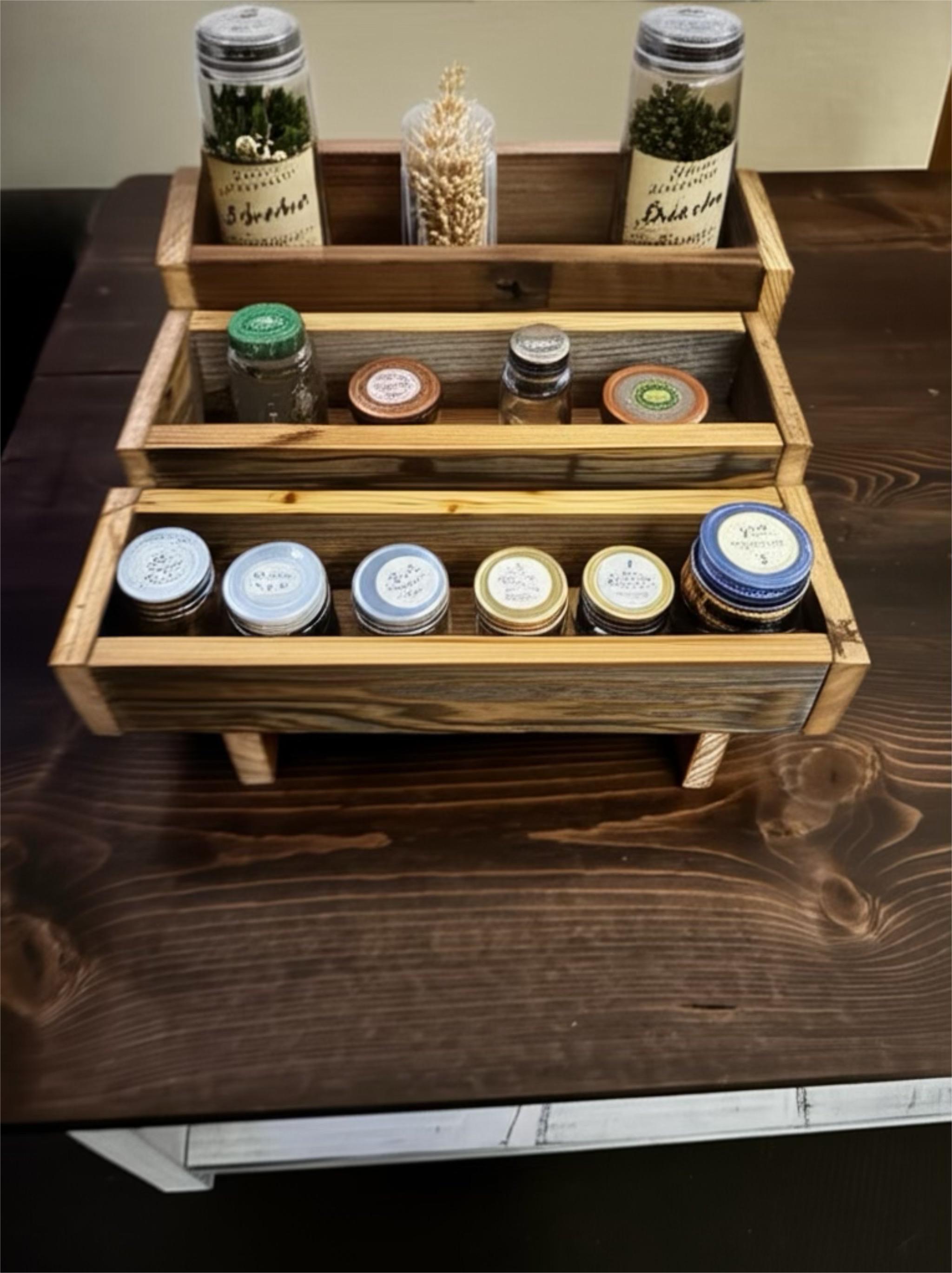 Rustic Reclaimed Wood Tiered Riser - Farmhouse Kitchen Decor, Wooden ...