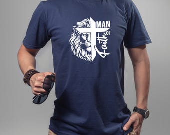 Camiseta Homem de Deus, Camiseta Pai, Camiseta Homem de Fé, Camiseta com Cruz, Presente Religioso, Camiseta Cristã, Vestuário Cristão, Camiseta Masculina