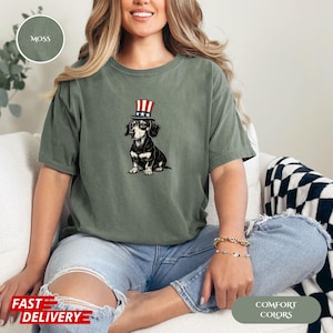 4th of July Dachshund Shirt, USA Dog Shirt, Dachshund Gift, Independence Day Dog Mom T-Shirt, Patriotic Dog Sweatshirt, Doxie Mom Shirt