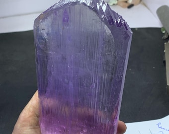 Natural Pink Kunzite Crystal, Double Terminated Gem, Afghanistan