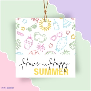 Etichetta regalo di felice estate stampabile / Spero che tu abbia un'etichetta di felice estate per compagni di classe e insegnanti / Etichetta regalo di fine anno estivo per un amico