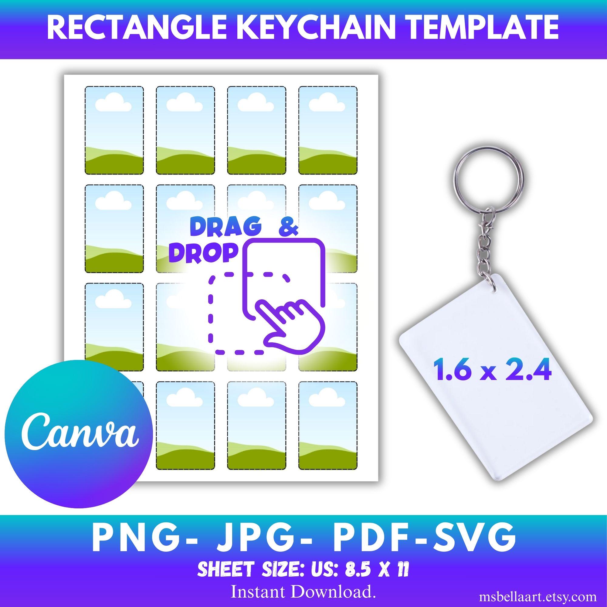 Keychain Frame Editable Rectangle Keychain Template, Custom Keychain Frame, Acrylic Keychain ...