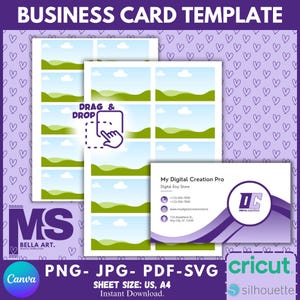 Business Card Template, Canva Editable 3.5&quot; x 2&quot; Business Card Frame Template, Blank Business Card, Card For Professionals