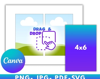 Plantilla de invitación de 4 x 6 pulgadas, postal, agradecimiento, plantilla de impresión de tarjeta de invitación vertical, tarjeta de felicitación, imprimible, Canva editable