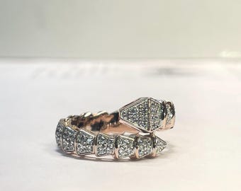 Modern Pavé Diamond Band Ring | Octagon Gold Ring | Wedding Anniversary Gift