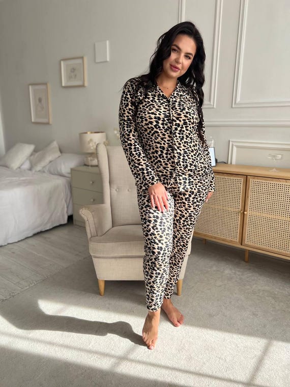 Pajama Shorts Plus Size Leopard Print Pyjamas Plus Leopard Print