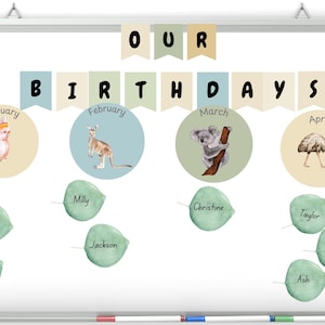 Australian Animal Birthday Display for Classroom Digital Download and Print