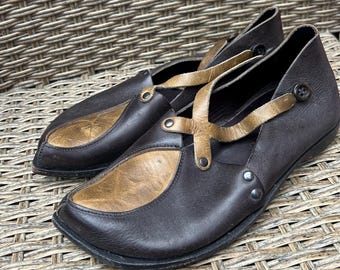 CYDWOQ Pedal Leather Flats Mary Jane Shoes Size 36 Hand Made In USA