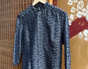 Vintage Ined by Yohji Yamamoto Printed Viscose Blend 3/4 Sleeve Shirt Size 2