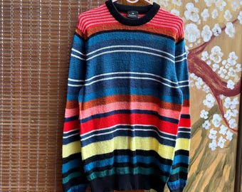 PS by Paul Smith Multi-Stripe Wool Mix Crewneck Sweater Größe S