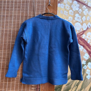 Vintage Traditionelle Guernsey von Le Tricoteur Wolle Blau Pullover Größe 34-36