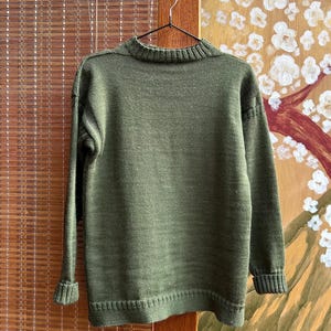 Vintage Traditionelle Guernsey von Le Tricoteur Olivgrün Pullover Größe 36